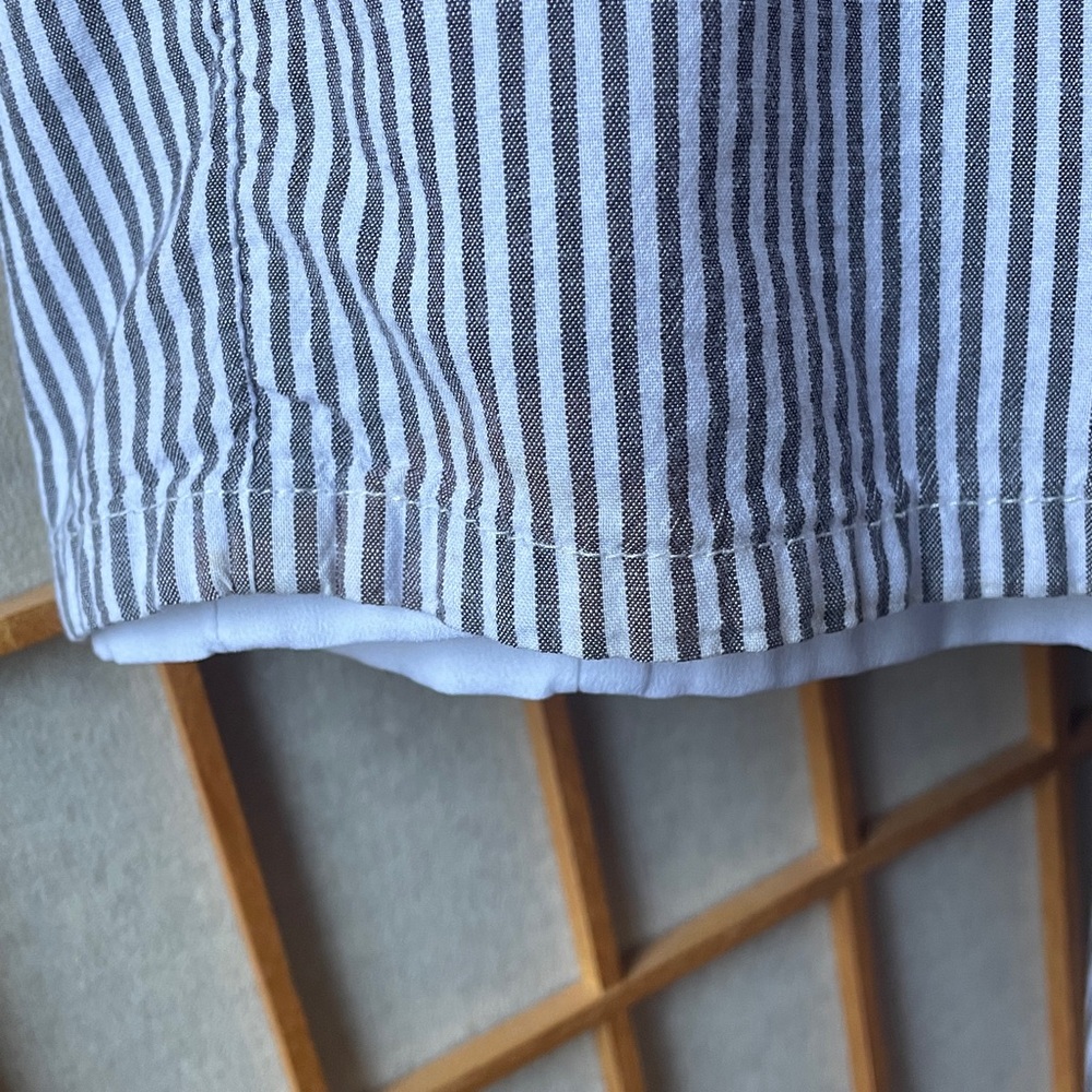 American Eagle Black Striped High Neck Smocked Jumpsuit S - Picture 17 of 17